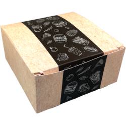 Snackbox 130x130x60mm (500st) Kraft